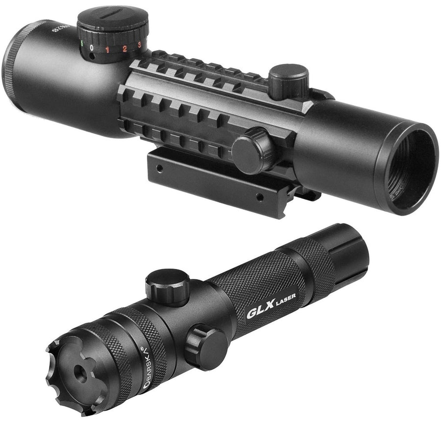 Barska 4x28 Ir Electro Sight Multi-rail Green Laser Combo