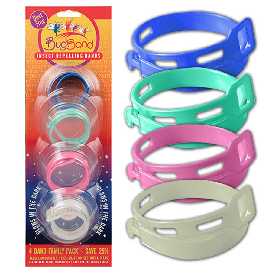 Bugband Repellent Wristband Family Pak 4 Assorted Colors