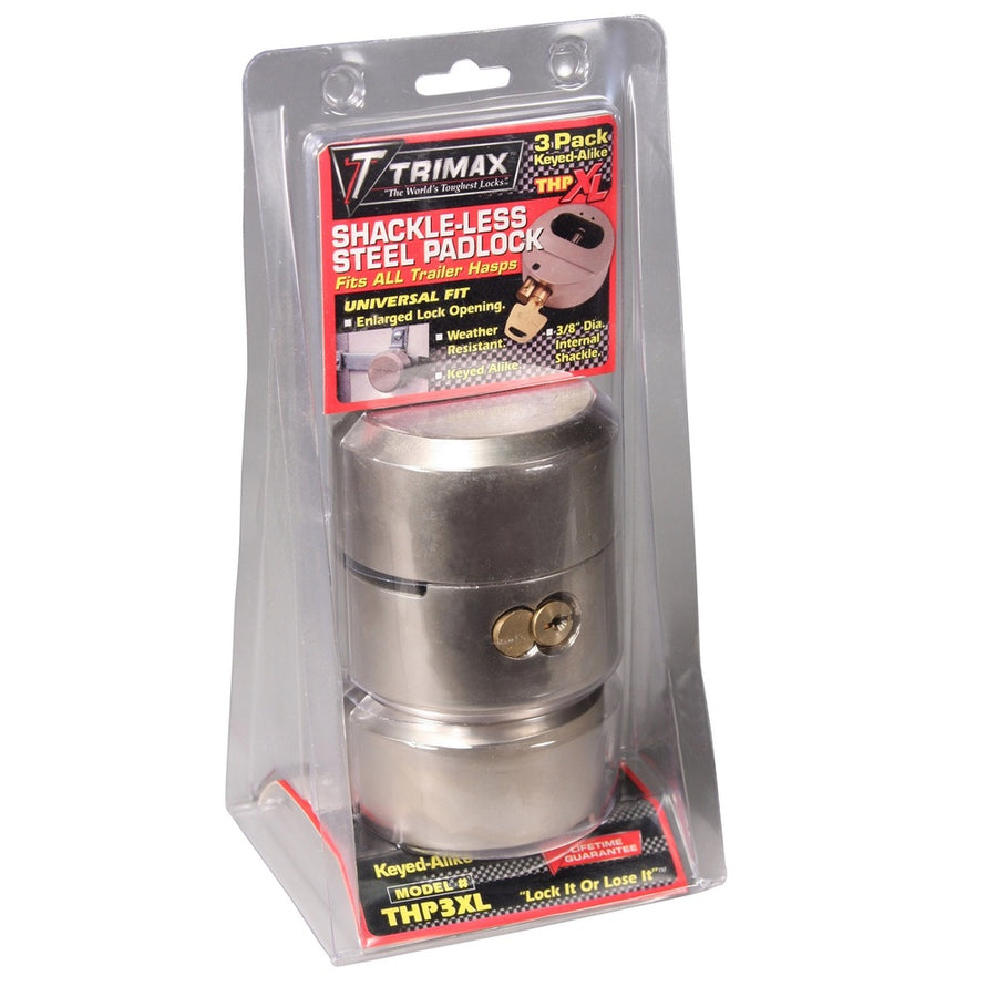 Trimax Thp3xl Hockey-puck Shackle Trailer Door Lock-3 Pack