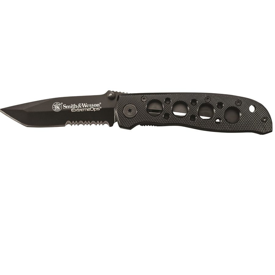 Sw Ck5tbs Folder 3.2 In Black Combo Blade Aluminum Handle