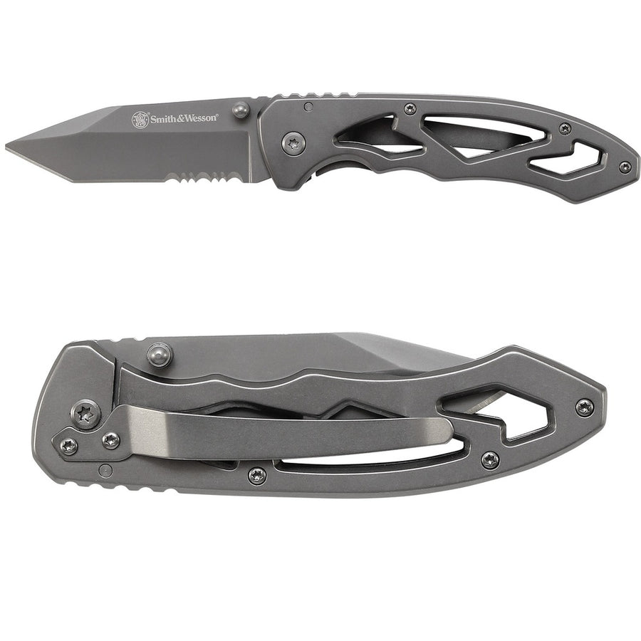 Sw Ck400lts Folder 3.0 In Gray Combo Blade Stainless Handle