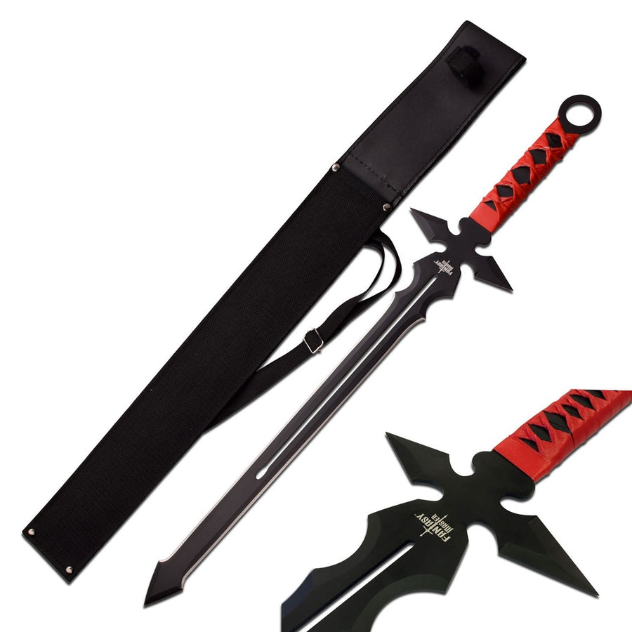 Fantasy Master Short Blade Sword 26in Overall W- Red Handle