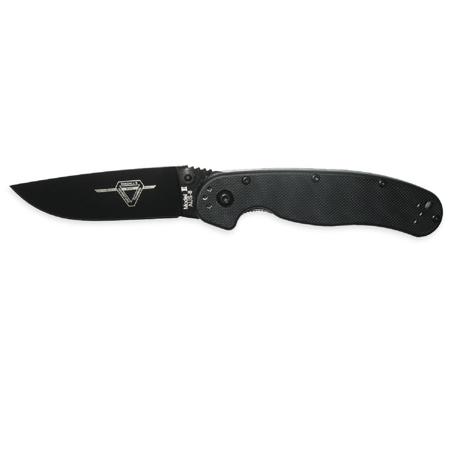 Ontario Rat2 Folder 3.0 In Black Blade Black Nylon Handle