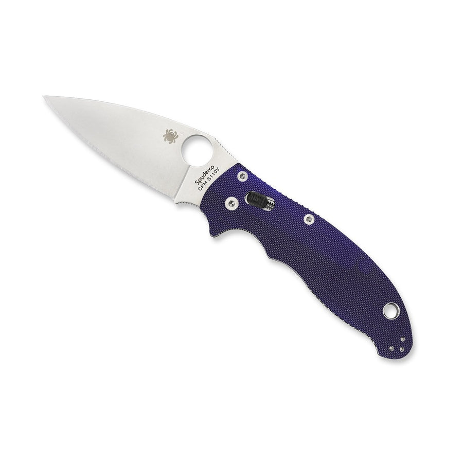 Spyderco Manix 2 Folder 3.38 In Plain Blue G-10 Handle