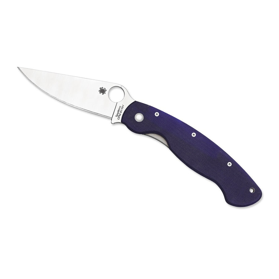 Spyderco Military Folder 4.0 In Plain Dark Blue G-10 Handle