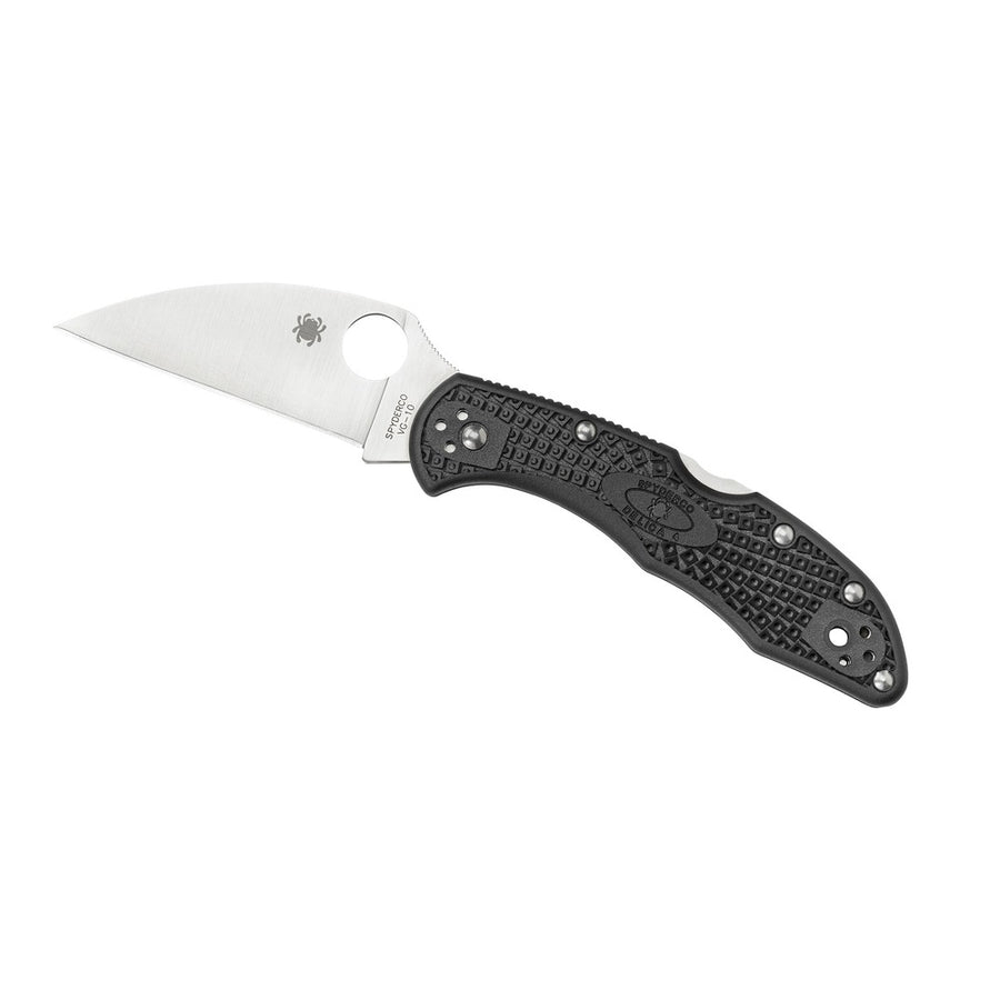 Spyderco Delica 4 Folder 2.88 In Plain Wharncliff Black Frn