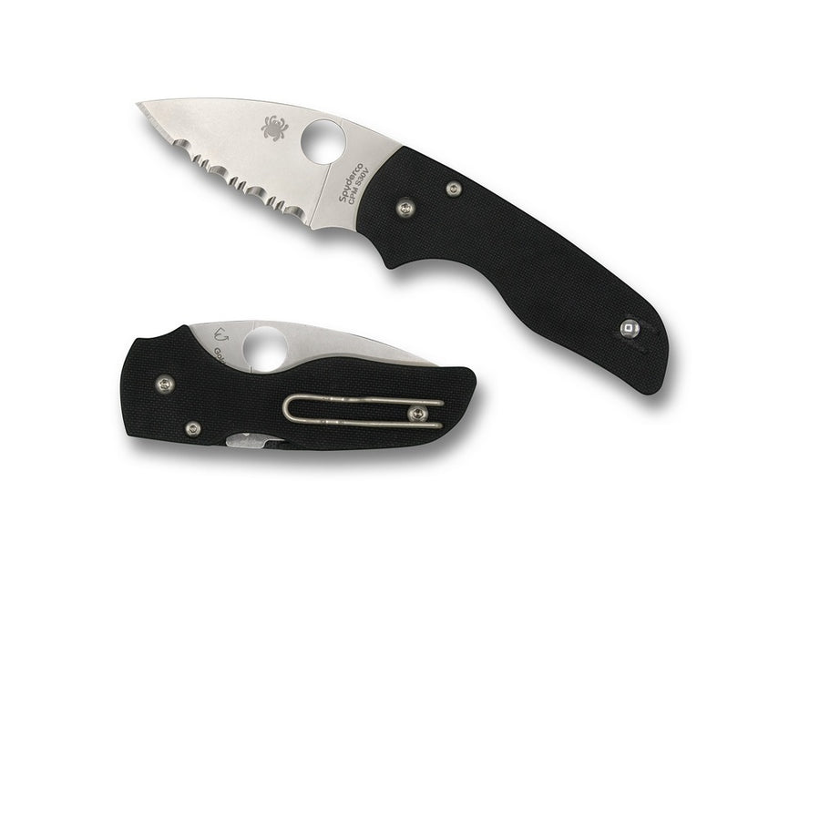 Spyderco Lil Native Folder 2.47 In Serrated Black G-10 Hndl