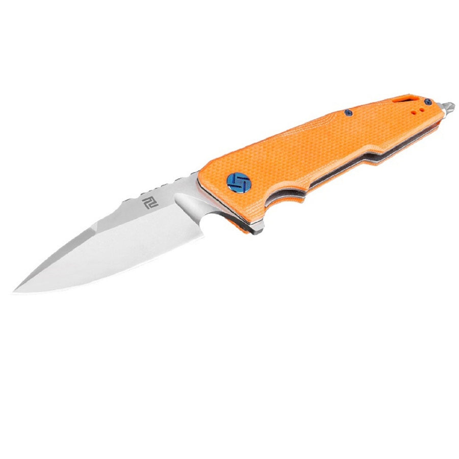 Artisan Predator Folder 3.74 In Orange G-10 Handle D2