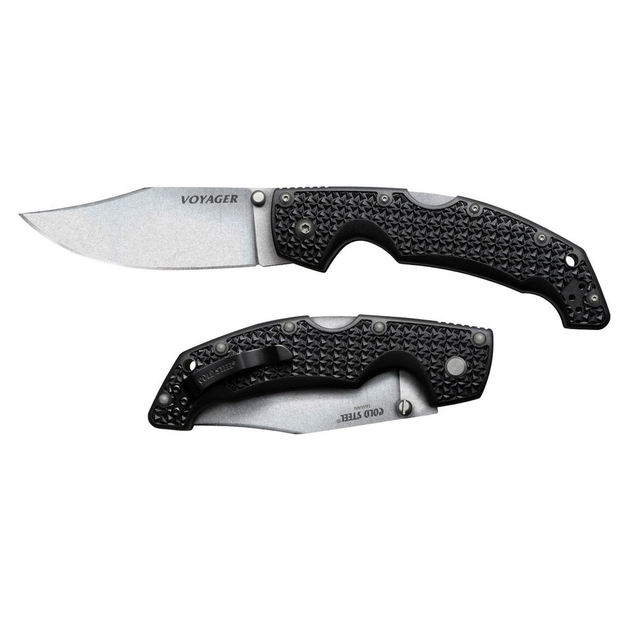 Cold Steel Large Voyager 4.0 In Plain Black Gfn Handle