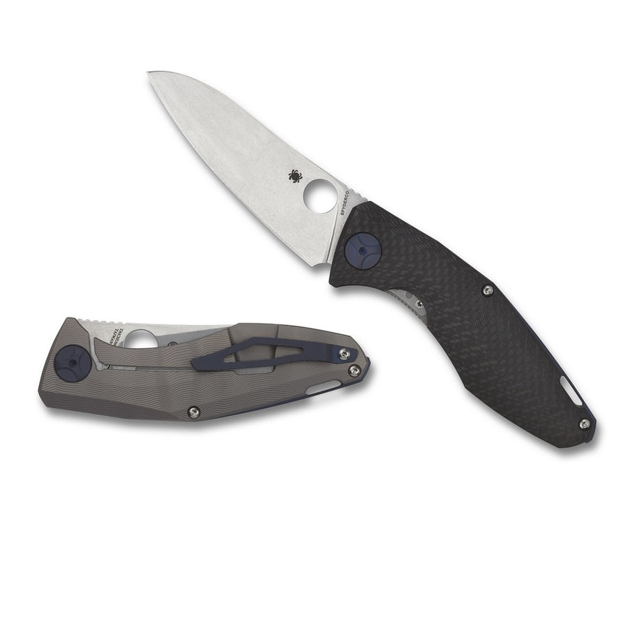 Spyderco Drunken Folder 3.5 In Plain Carbon Fiber-titanium