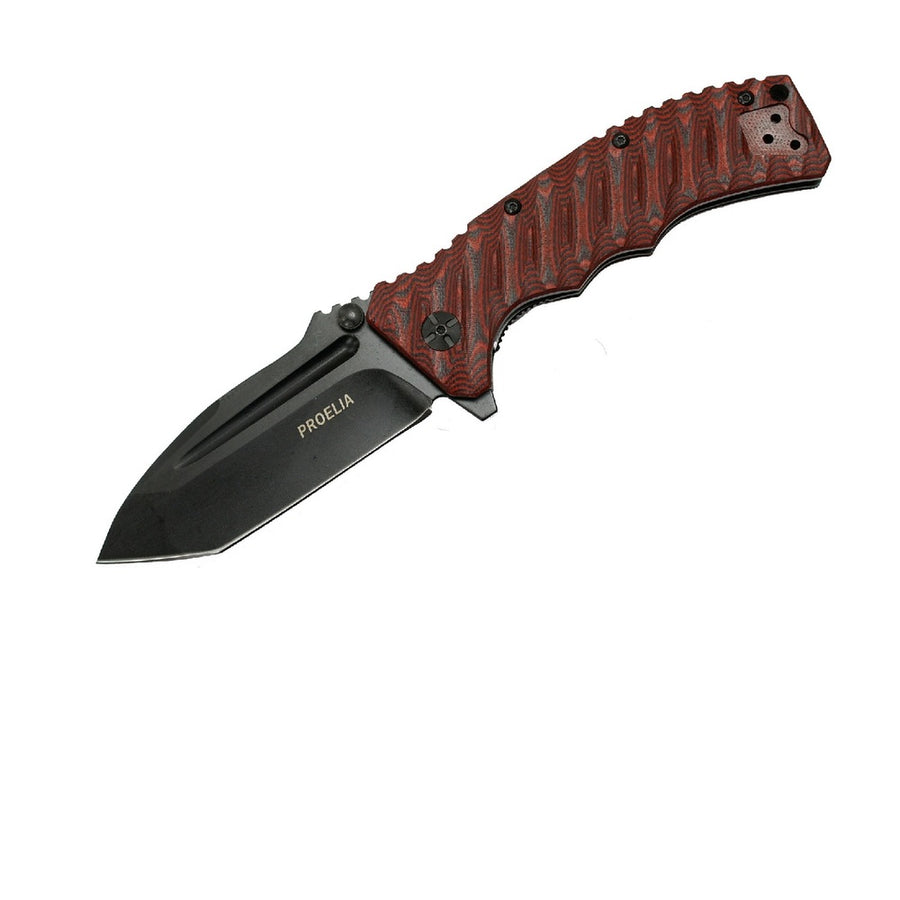 Proelia Tx010 Folder 4in Black Tanto Blade Black-red G-10