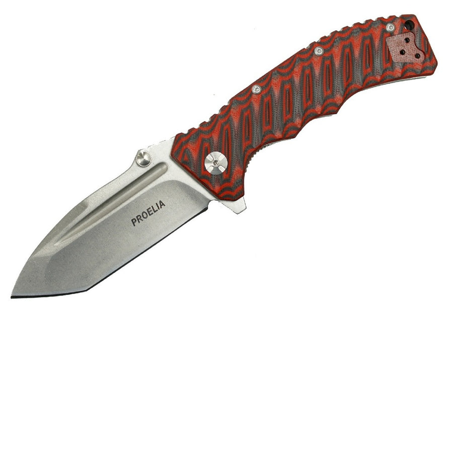 Proelia Tx010 Folder 4in Sw Tanto Blade Black-red G-10