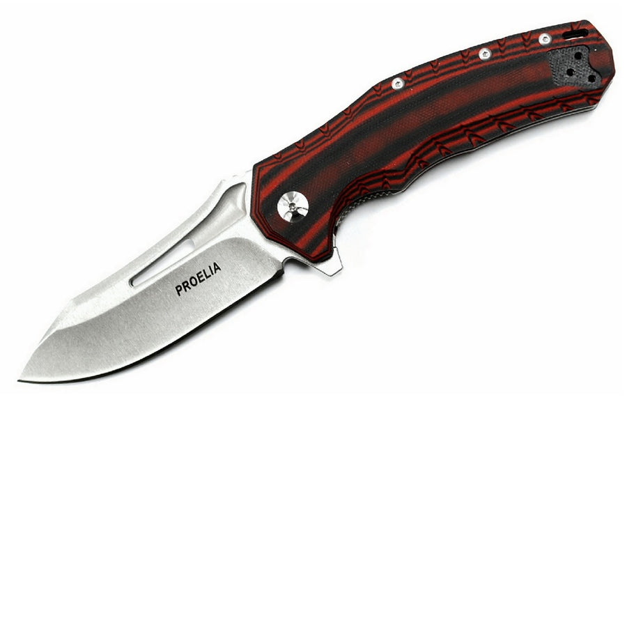 Proelia Tx020 Folder 4in Sw Drop Blade Black-red G-10