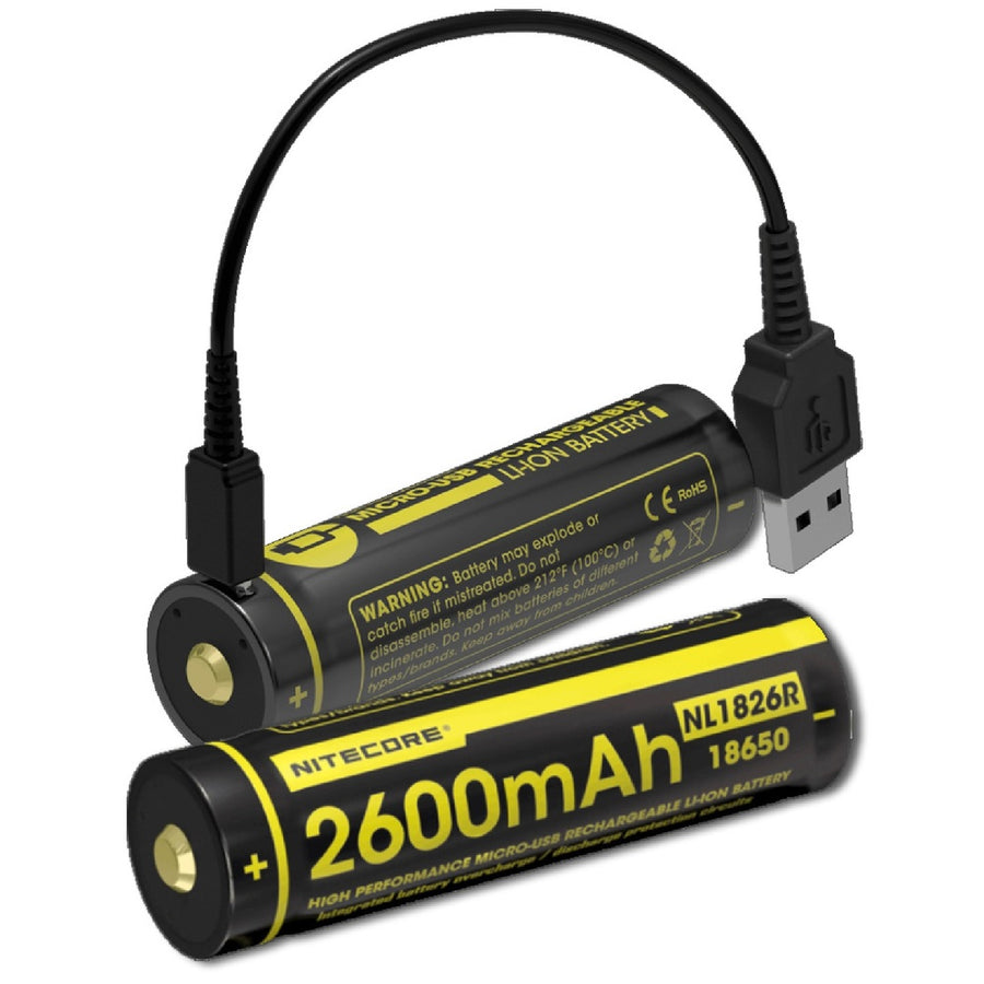 Nitecore Nl1826r 2600mah Usb Rchrgbl 18650 Li-ion Battery
