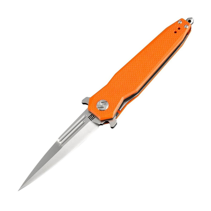 Artisan Hornet Folder 3.54 In D2 Blade Orange G-10