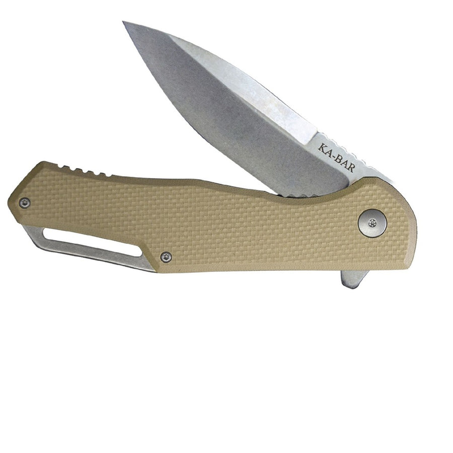 Ka-bar Jarosz Folder Flipper 3.4 In Spearpoint G-10 Handle