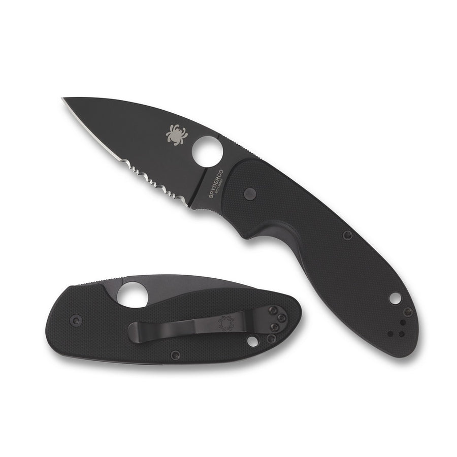 Spyderco Efficient Folder 2.98 In Black Combo G-10 Handle