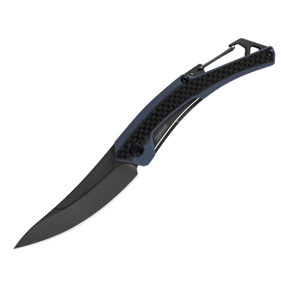 Kershaw Reverb Xl Folder 3in Black Blade Carbon Fiber Handle