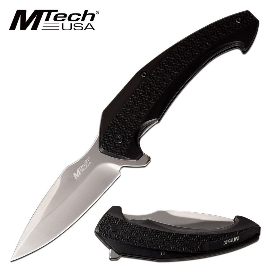 Mtech Folder 3.25 In Blade Black Aluminum Handle