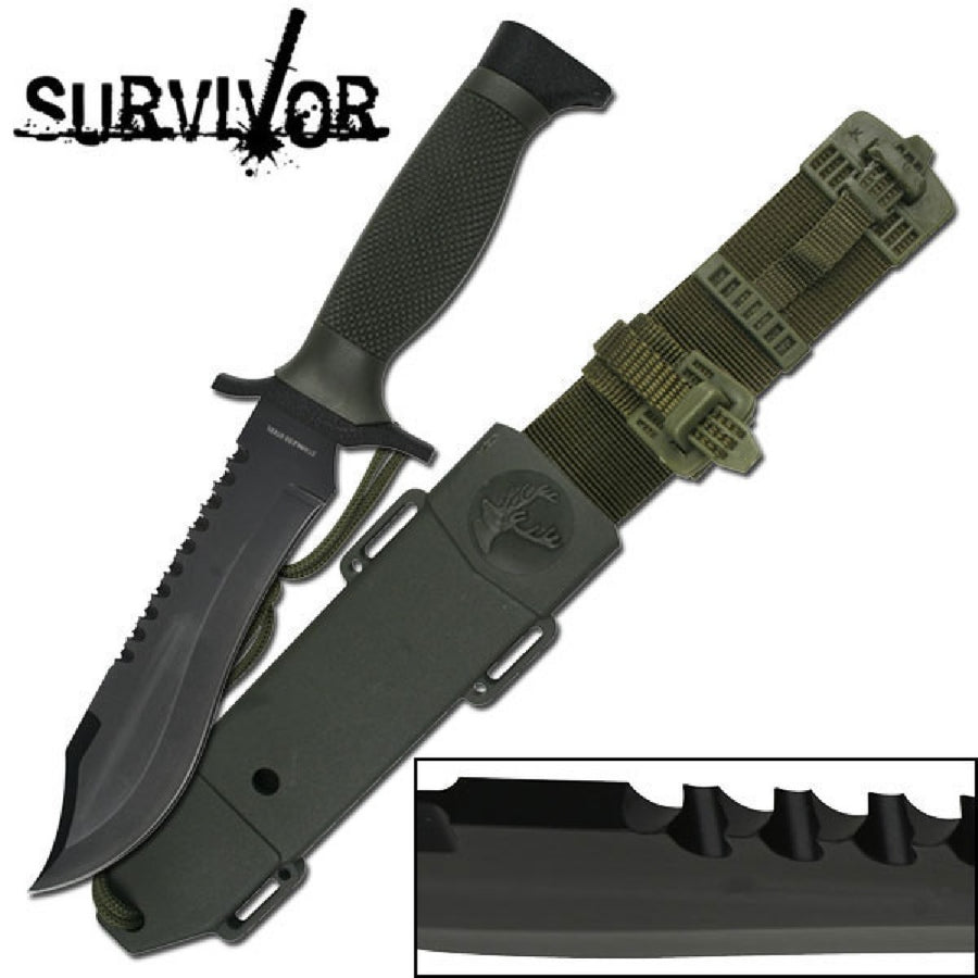 Survivor Fixed 5.0 In Blade Nylon Fiber Handle