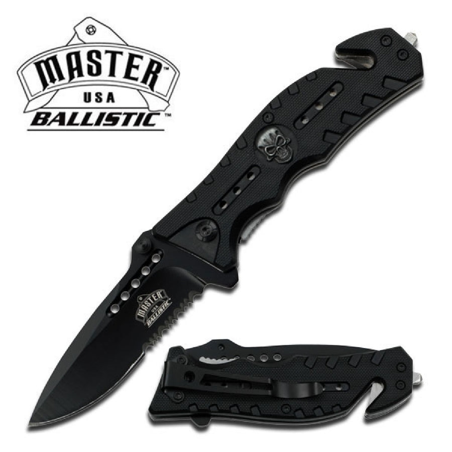 Master Assisted 3.25 In Blade Black Nylon Fiber Handle