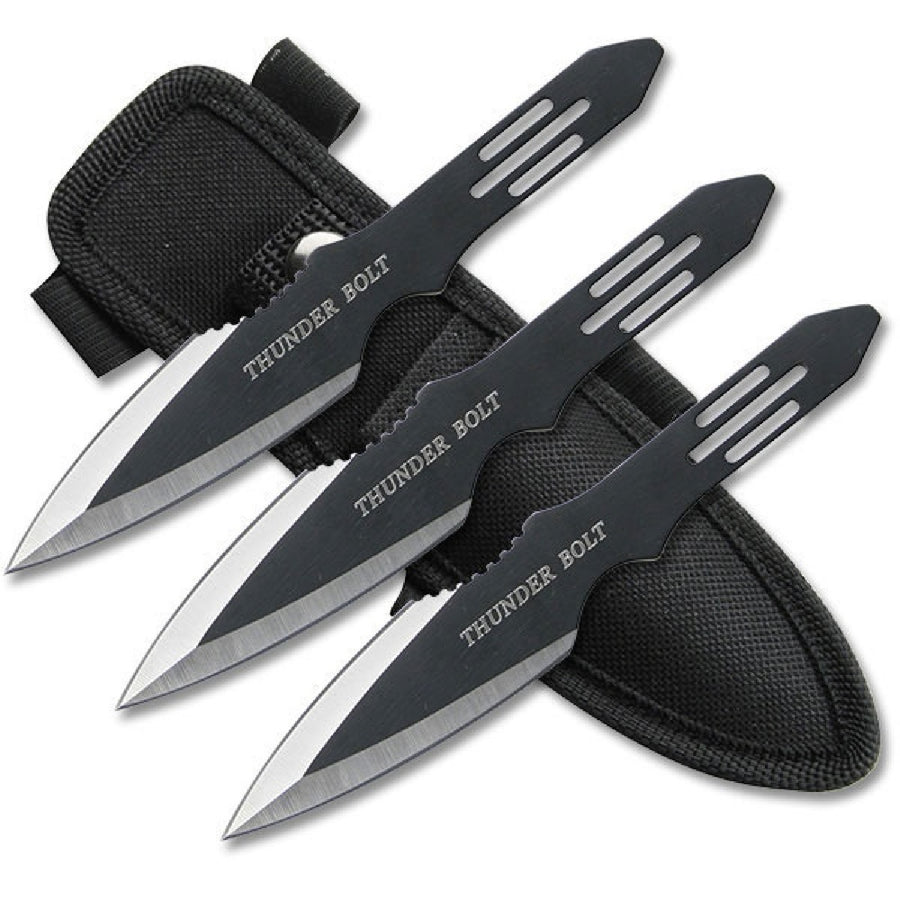 Perfect Point Throwing Knife Set 5.50 In Black 3 Pieces