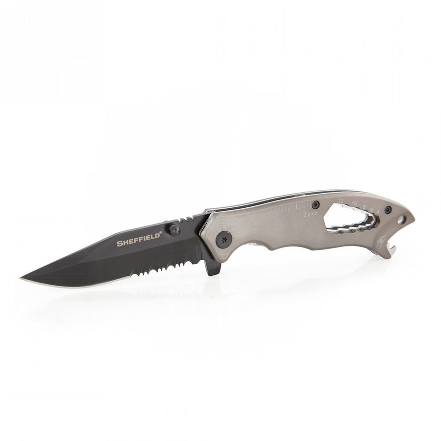 Sheffield Mechan Folder 3.0 In Combo Blade Aluminum Handle