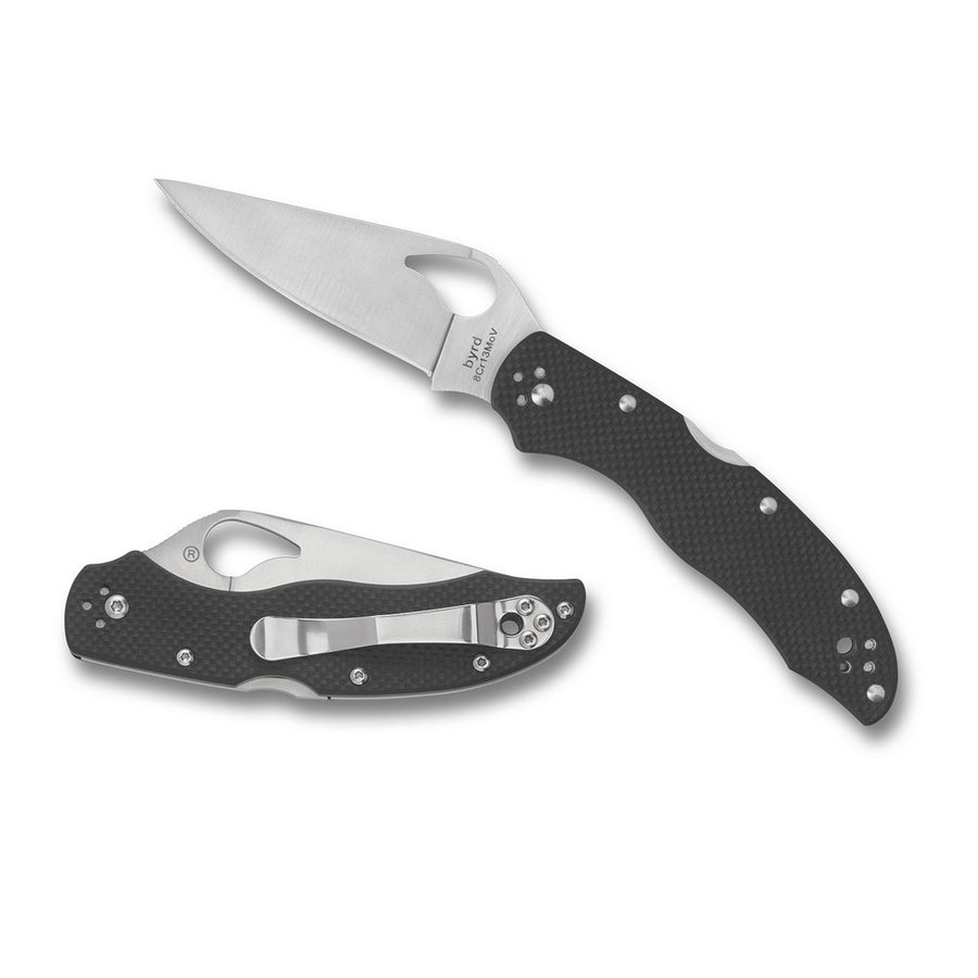 Byrd Harrier 2 Folder 3.32 In Plain Blade Black G-10 Handle