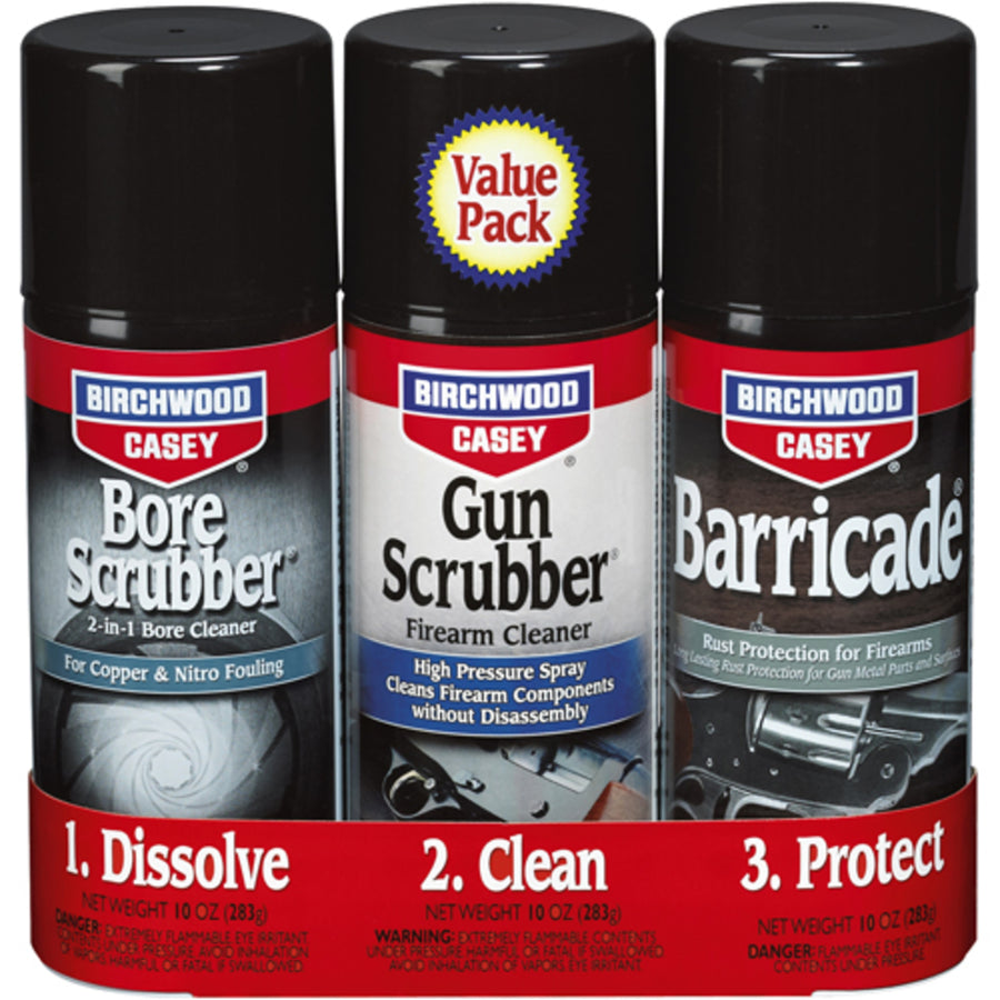 Birchwood Casey 1 2 3 Gun Bore Scrubber And Barricade Kit