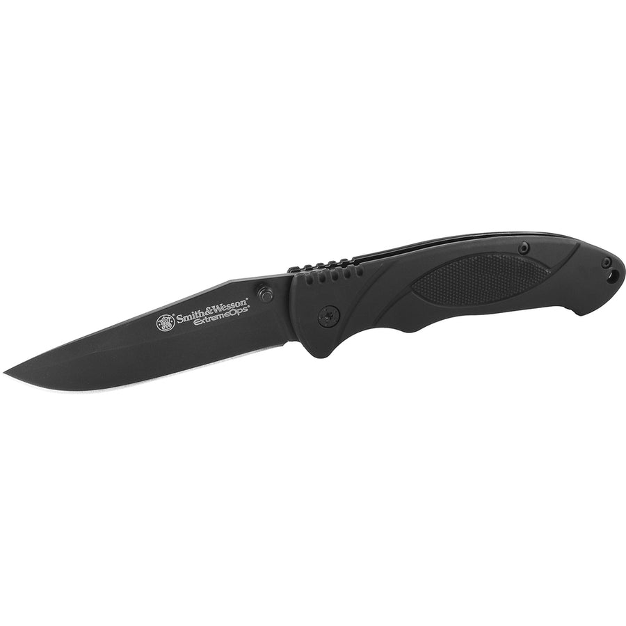 S And W Swa25 Folder 3.25 In Black Blade Rubber Handle