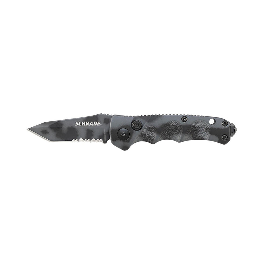 Schrade Folder 2.5 In Urban Camo Combo Tanto Blade Aluminum