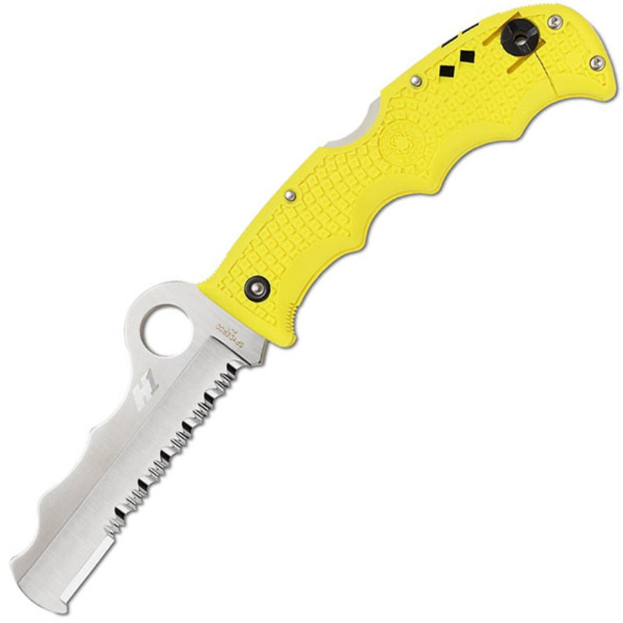 Spyderco Rescue Assist 3.69 In Comboedge Yellow Frn Handle