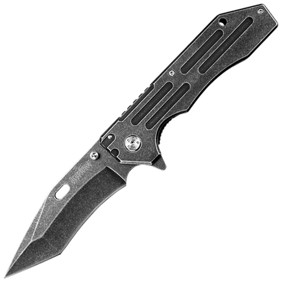 Kershaw Lifter Assisted 3.375 In Blackwash Plain Ss Handle
