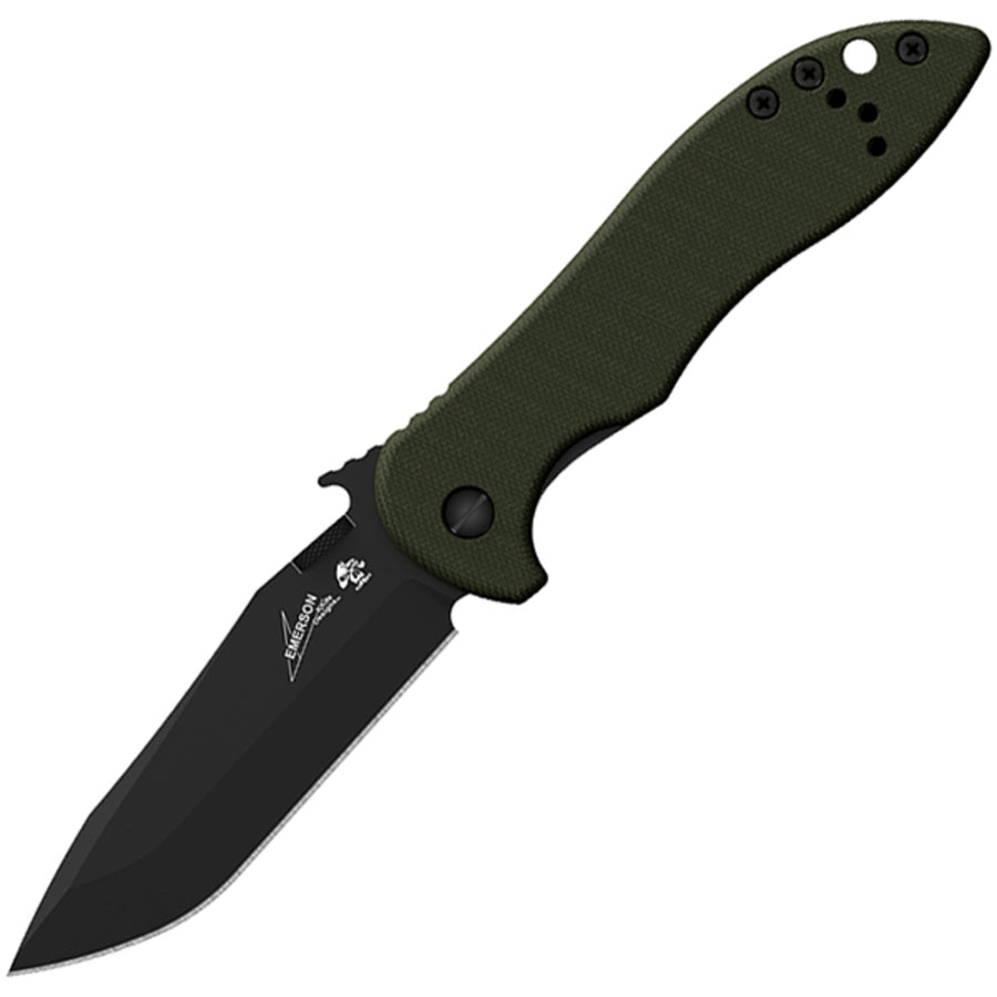 Kershaw Emerson Cqc-5k Folder 3.0 In Black Plain Green G-10