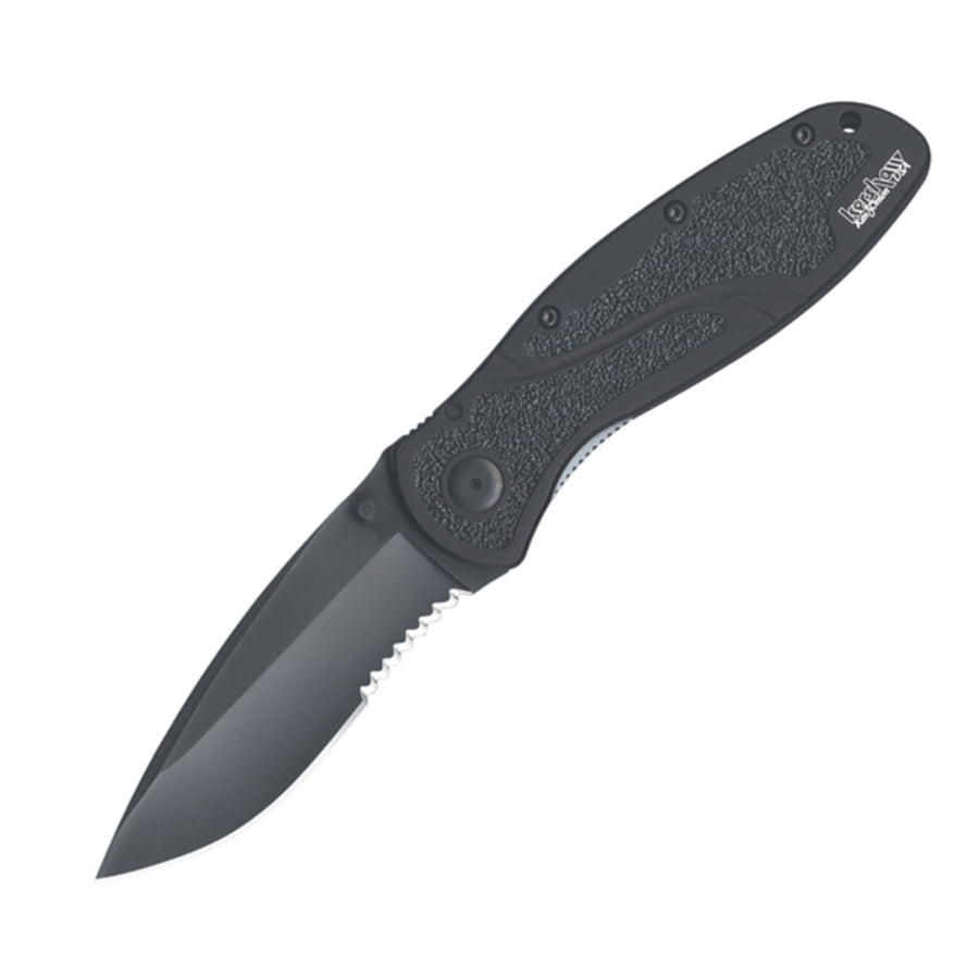 Kershaw Blur Assisted 3.38 In Black Comboedge Black Aluminum