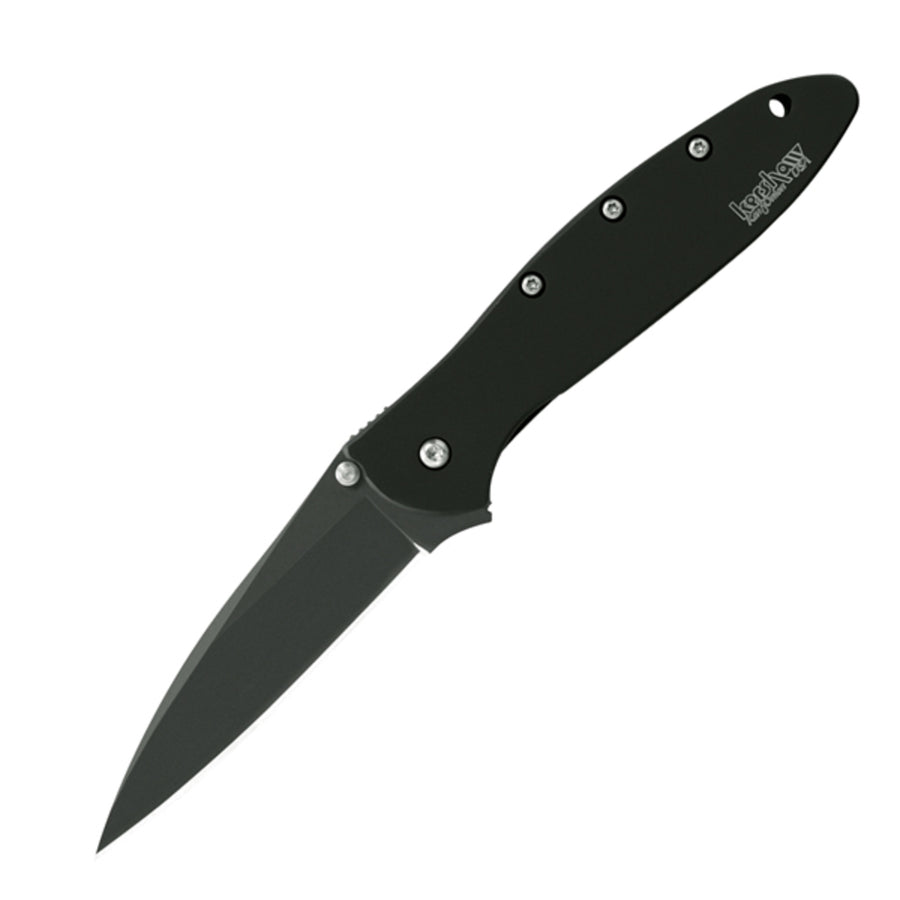 Kershaw Leek Assisted 3in Black Plain Black Stainless Handle