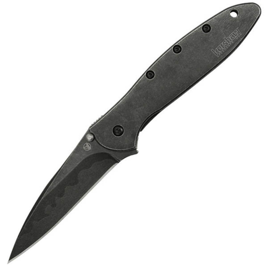 Kershaw Leek Assisted 3 In Blackwash Composite Plain Ss Hndl