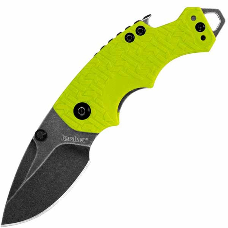 Kershaw Shuffle Folder 2.375 In Blackwash Plain Lime Gfn