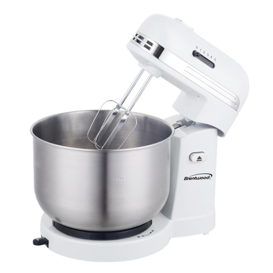 Brentwood Appliances Sm-1162w 5-speed Stand Mixer With 3-quart Stainless Steel Mixing Bowl (white)