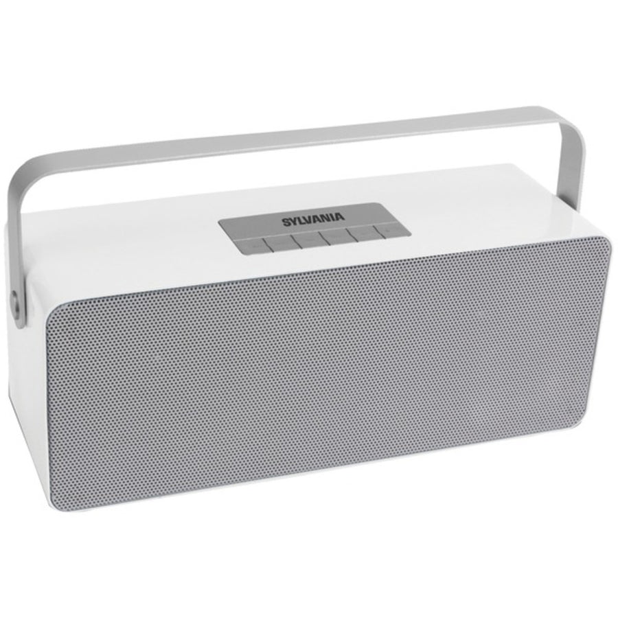 Sylvania Sp672-white Portable Bluetooth Speaker With Aluminum Handle (white)