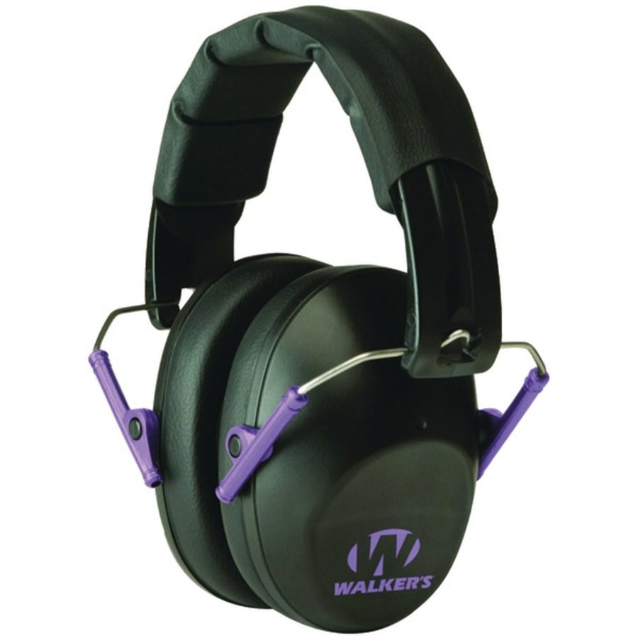 Walkers Game Ear Gwp-fpm1-bkpu Pro Low-profile Folding Muff (black/purple)