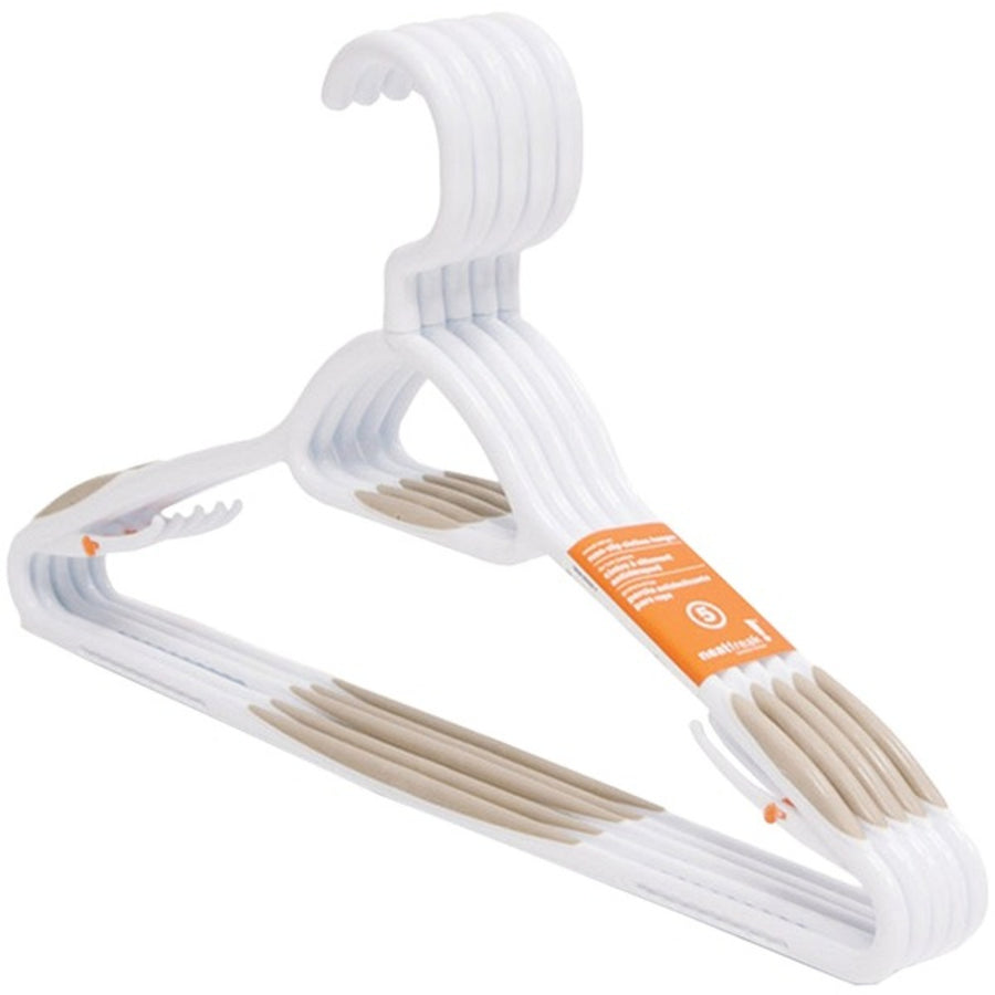 Neatfreak A06000012x5wj Deluxe Swivel Nonslip Clothes Hangers, 5-pack (white With Sand Pebble Taupe)