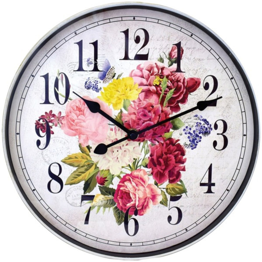 Westclox 32897fl 12-inch Floral Wall Clock