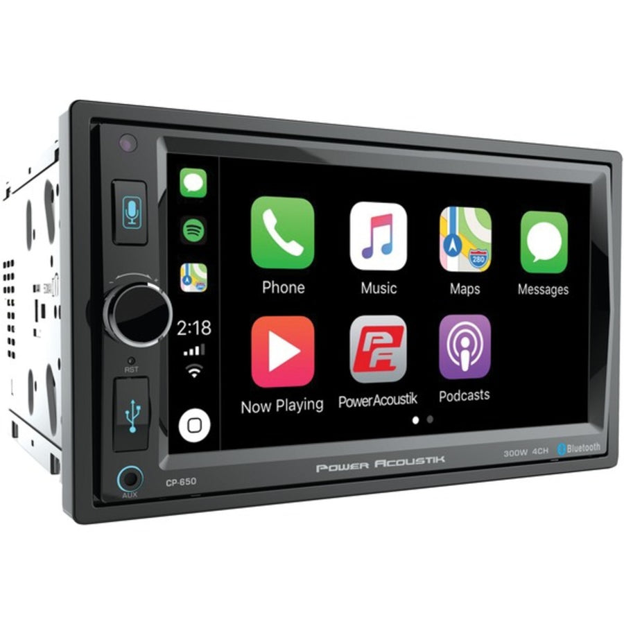 Power Acoustik Cp-650 6.5 In-dash Double-din Digital Media Receiver With Bluetooth & Apple Carplay