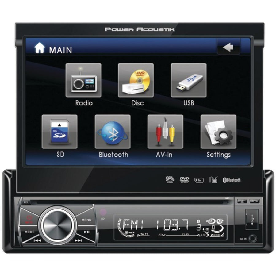 Power Acoustik Ptid-8920b 7 Single-din In-dash Motorized Lcd Touchscreen Dvd Receiver With Detachable Face (with Bluetooth)