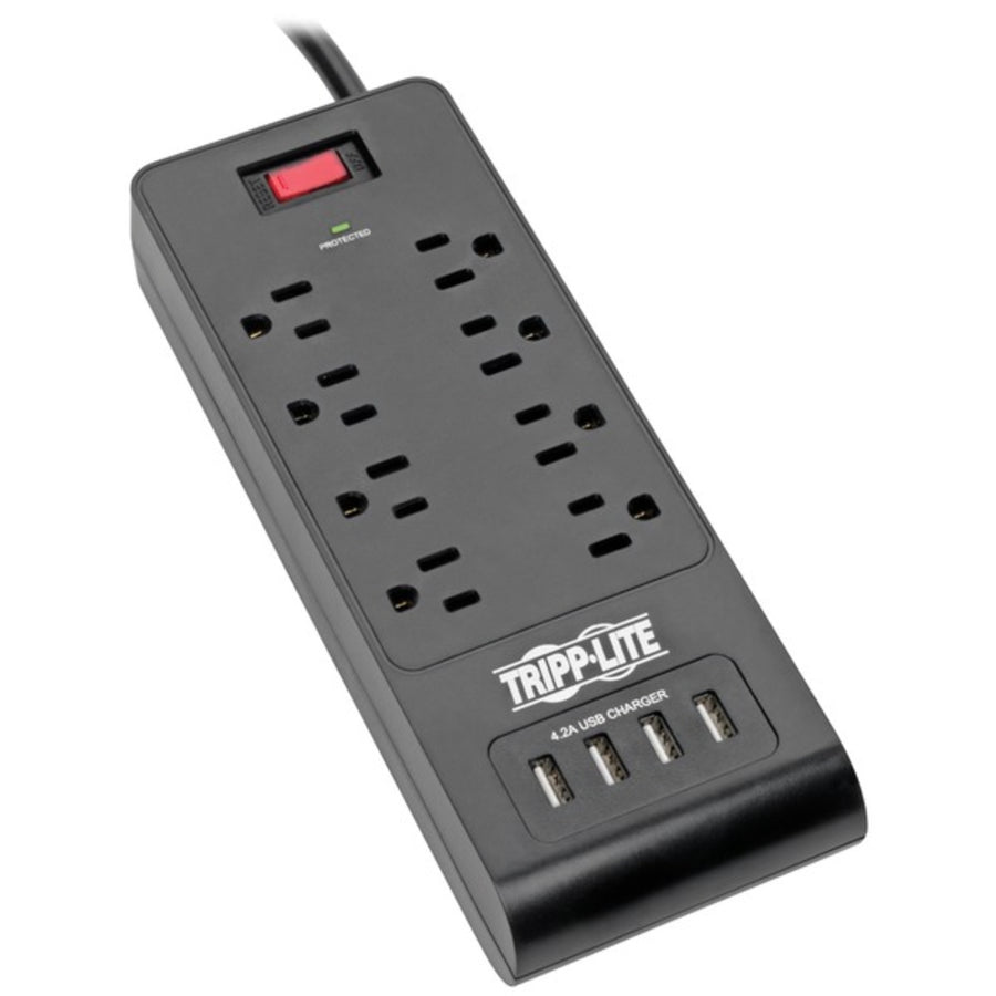 Tripp Lite Tlp864usbb Protect It! 8-outlet Surge Protector With 4 Usb Ports, 6ft Cord