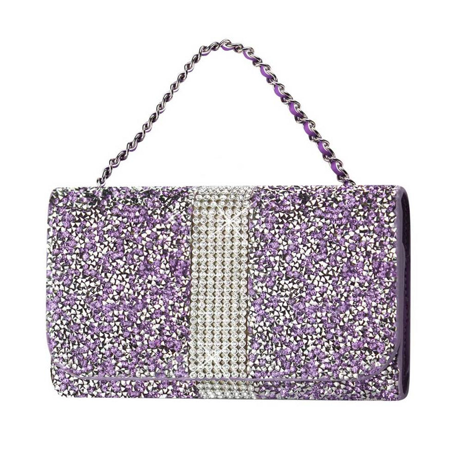 Reiko Horizontal Diamonds Pouch Iphone 6 Plus/ 6s Plus/ 7 Plus/ Samsung Galaxy S8 Edge In Purple (6.62x3.46x0.68 Inches Plus)