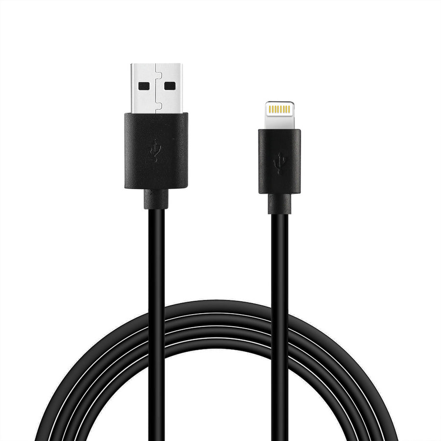 Reiko 3.3ft Pvc Material 8 Pin Usb 2.0 Data Cable In Black And Simple Packaging