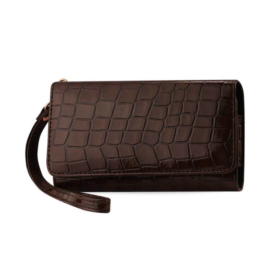 Reiko Crocodile Pattern Purse Wallet Case Samsung Galaxy Note3/note2 Brown (6.3x2.9x0.5 Inches)