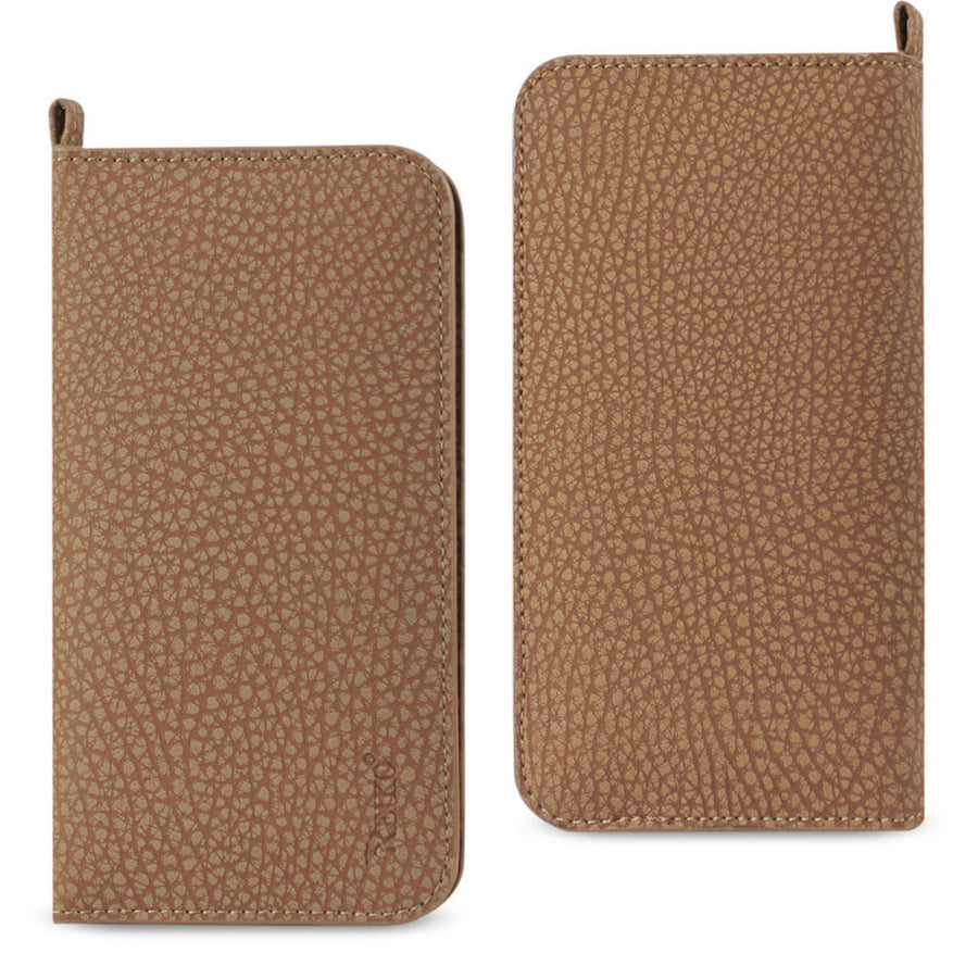 Reiko Universal Wallet Phone Case With Side Pockets And Magnetic Flap For Samsung Note 5 (6.180x3.15x0.45 Inches) In Brown